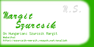 margit szurcsik business card